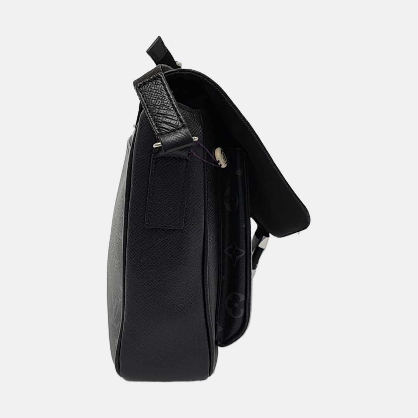 LOUIS VUITTON TAIGARAMA Black Coated Canvas Monogram Tote Shoulder Bag with Silver Hardware-(SKU)-965640486