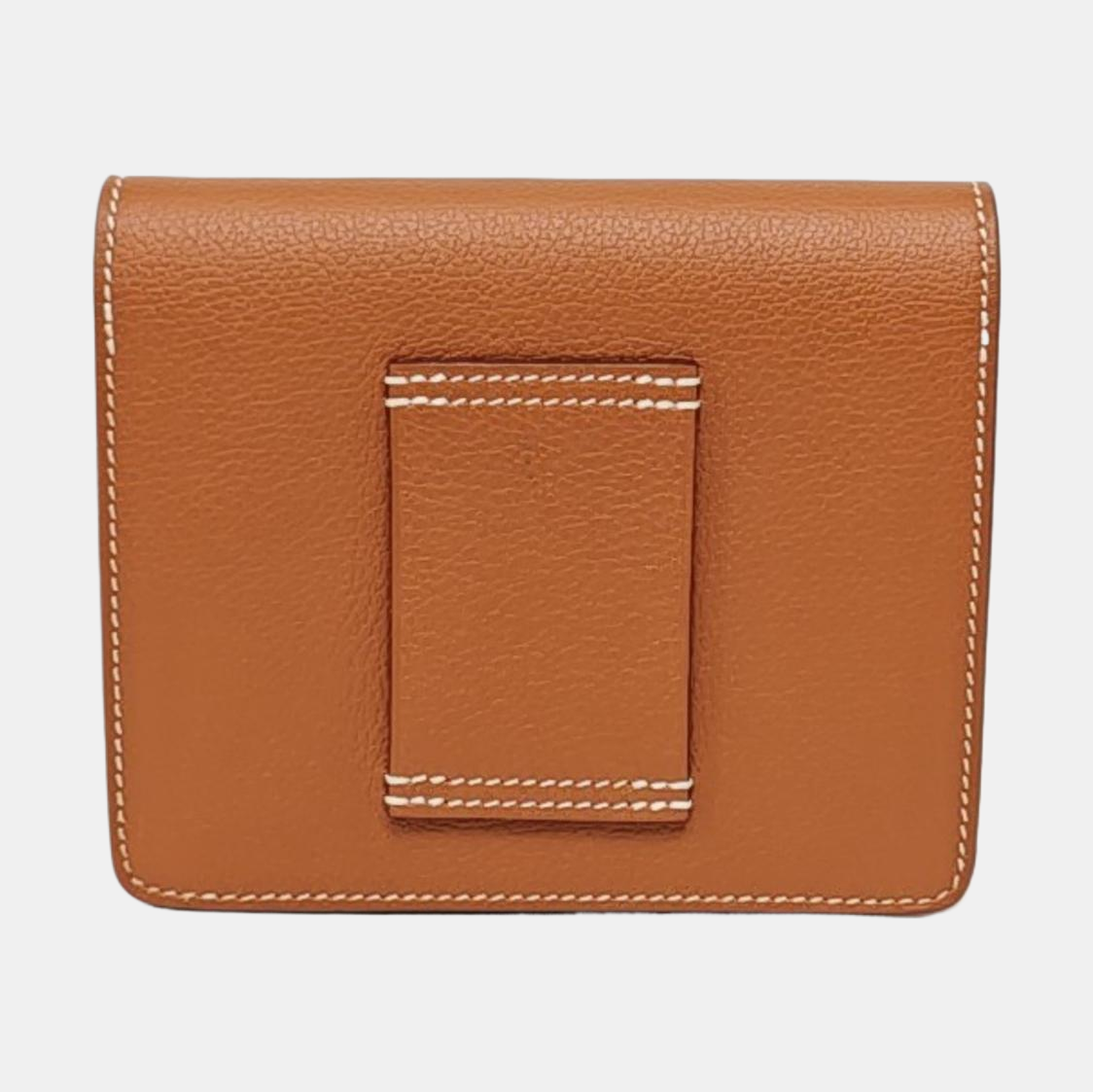 HERMÈS Roulis Gold Brown Evercolor Calfskin Wallet Silver Hardware U Sub-pockets-(SKU)-966024650