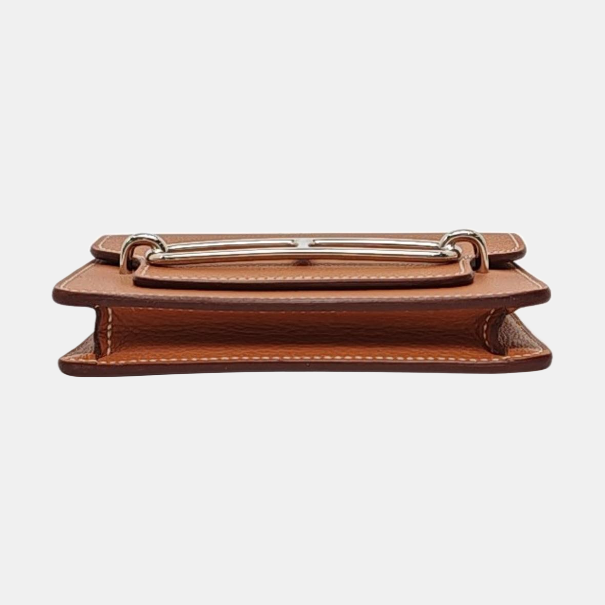 HERMÈS Roulis Gold Brown Evercolor Calfskin Wallet Silver Hardware U Sub-pockets-(SKU)-966024650