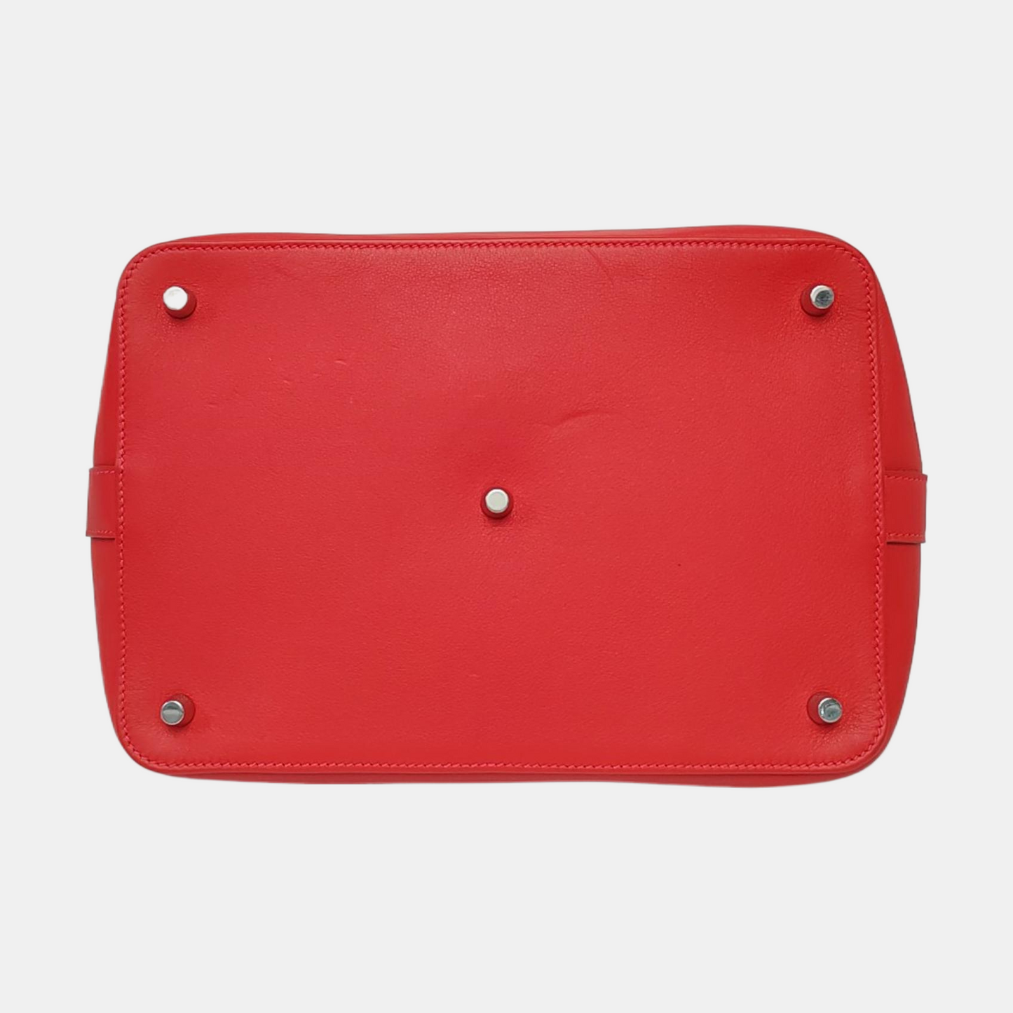 HERMÈS Toolbox 26 Peony Red Evercolor Leather Shoulder Bag Tote Crossbody Bag with Silver Hardware and Removable Strap-(SKU)-966025758