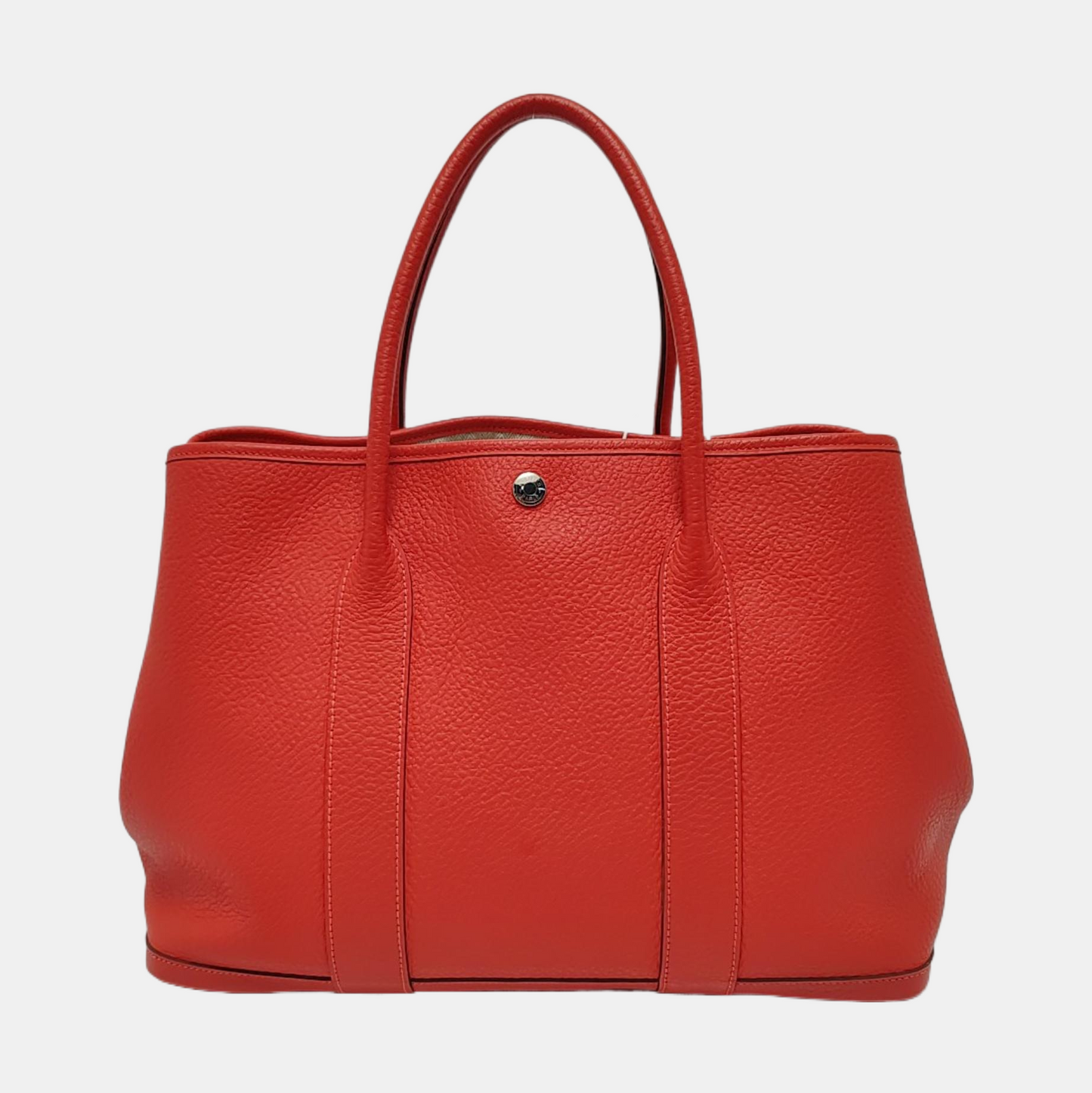 HERMÈS Garden Party 36 Peony Red Negonda Calfskin Garden Bag Tote Bag Silver Hardware 🅁 Engraved-(SKU)-966027305