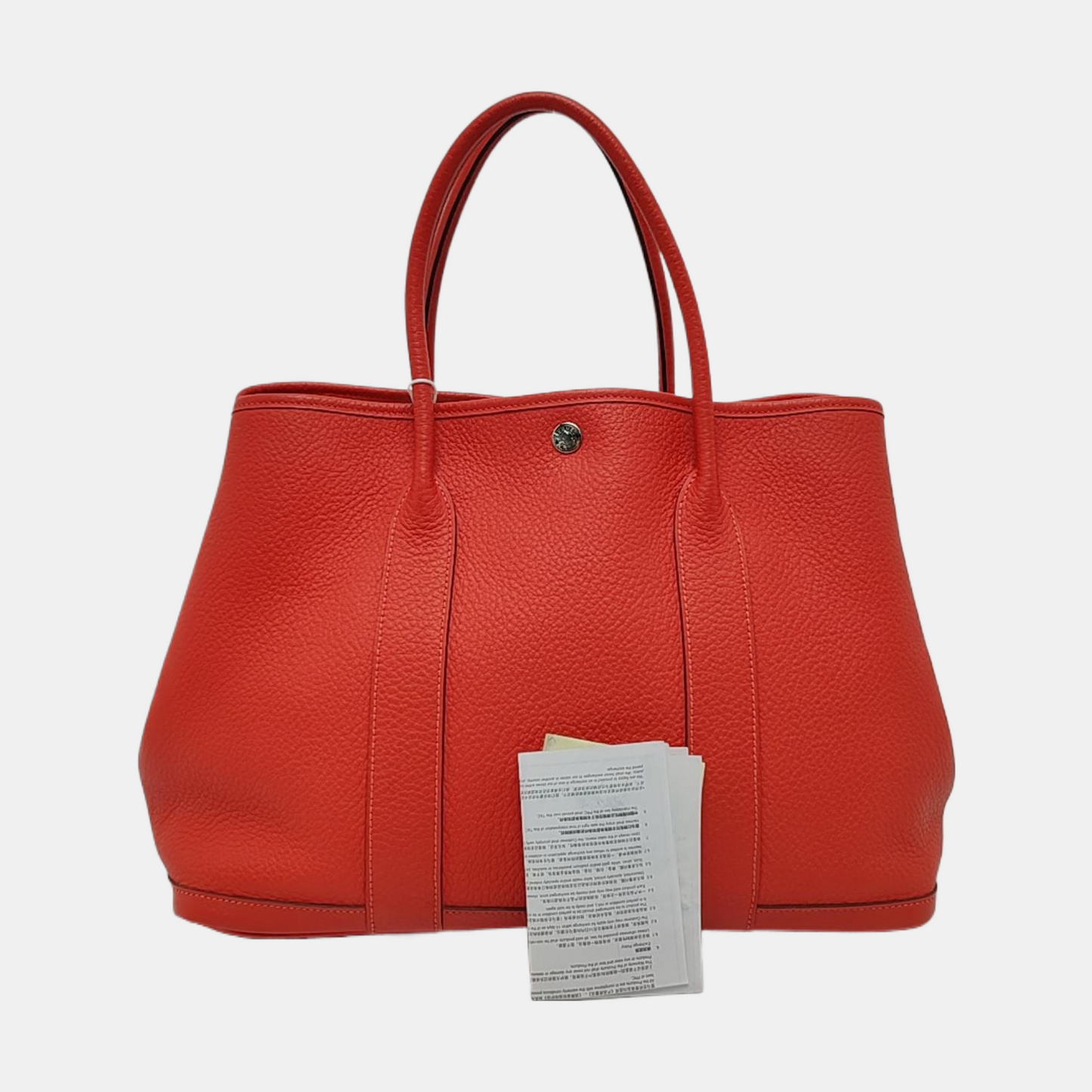 HERMÈS Garden Party 36 Peony Red Negonda Calfskin Garden Bag Tote Bag Silver Hardware 🅁 Engraved-(SKU)-966027305