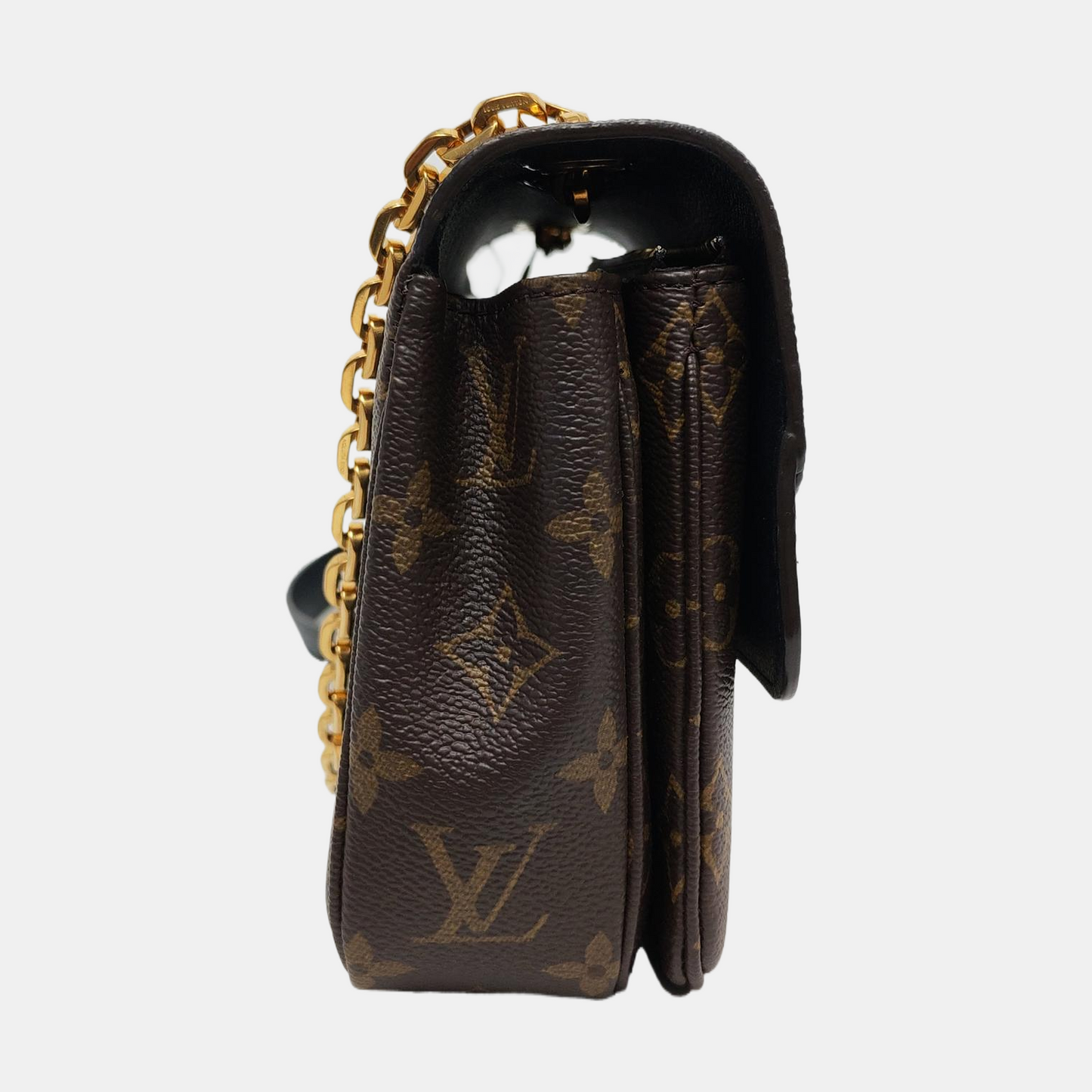LOUIS VUITTON MARCEAU Brown Coated Canvas Monogram Single Shoulder Bag Crossbody Bag Gold Hardware-(SKU)-966233231