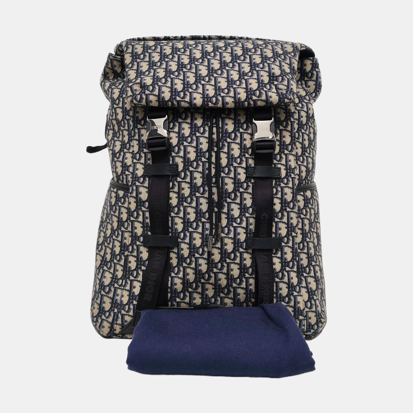 DIOR Explorer Black Canvas Monogram Quilted Backpack Golden Hardware-(SKU)-966460846