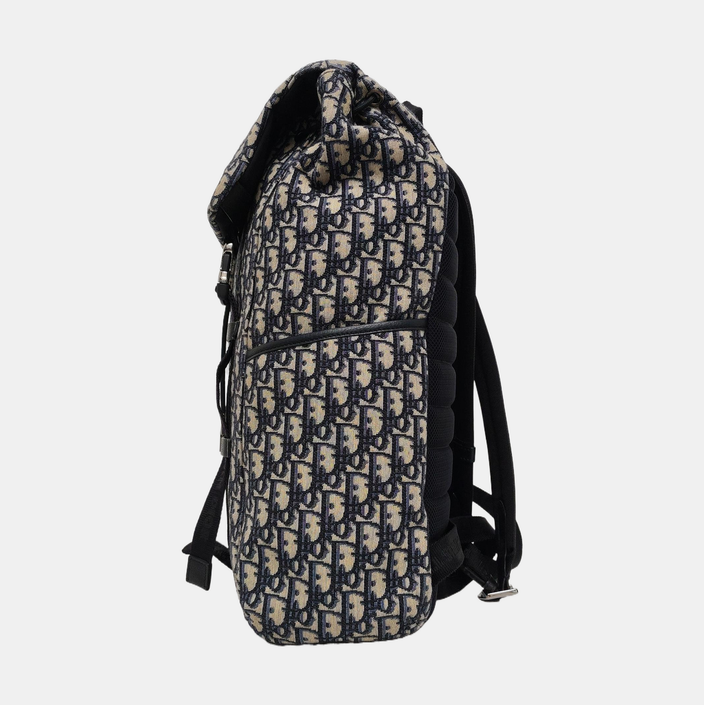 DIOR Explorer Black Canvas Monogram Quilted Backpack Golden Hardware-(SKU)-966460846