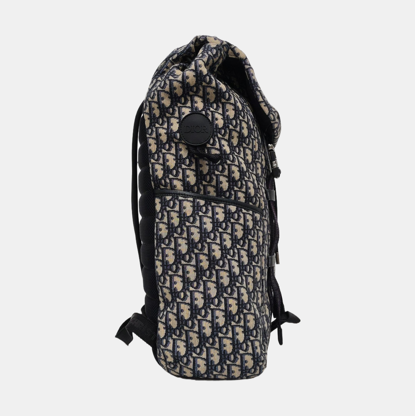DIOR Explorer Black Canvas Monogram Quilted Backpack Golden Hardware-(SKU)-966460846