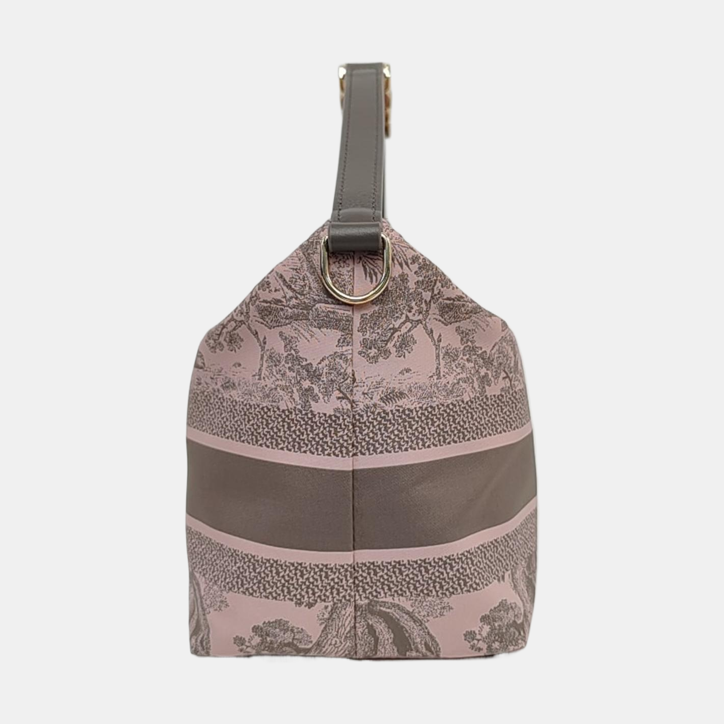 DIOR Diortravel Nomad Medium Pink Fabric Embroidered Bento Bag Handbag Shoulder Bag Silver Hardware-(SKU)-966617777