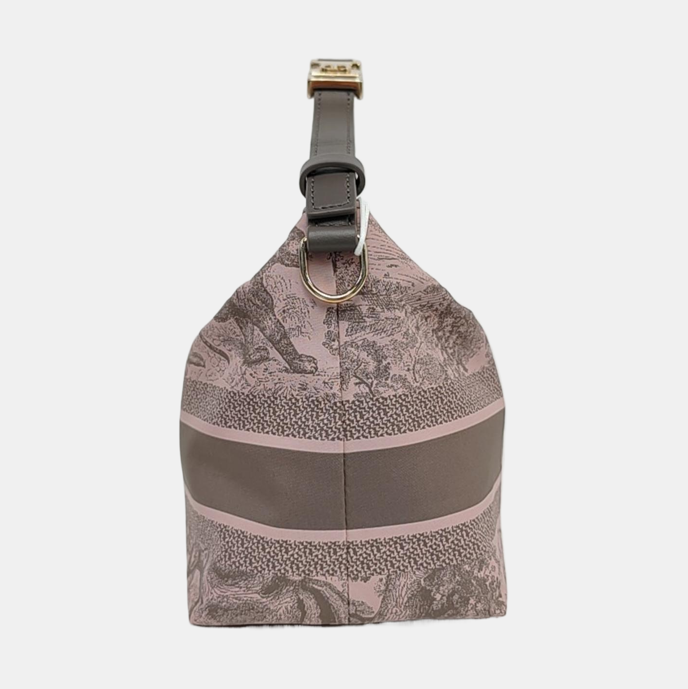DIOR Diortravel Nomad Medium Pink Fabric Embroidered Bento Bag Handbag Shoulder Bag Silver Hardware-(SKU)-966617777