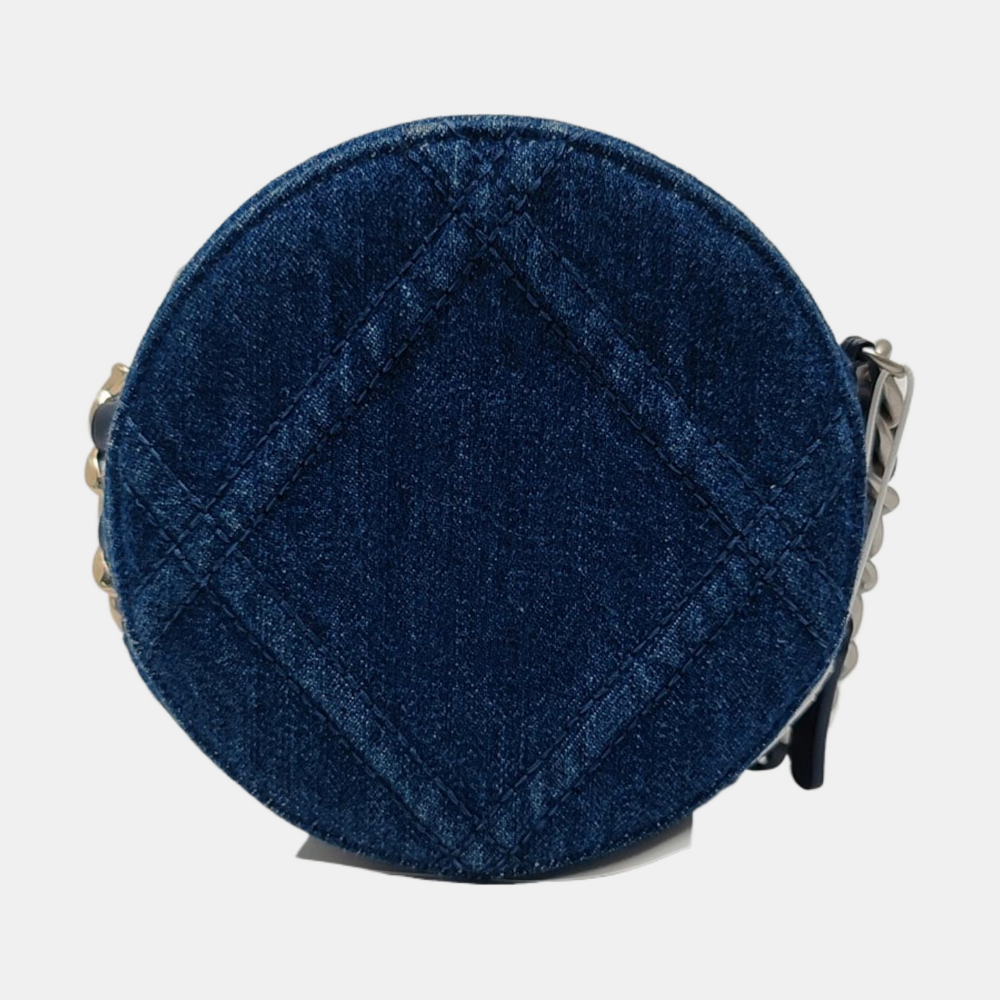 CHANEL CHANEL 19 Deep Blue Denim Quilted Crossbody Shoulder Bag with Golden and Silver Hardware, 31K-(SKU)-966421426