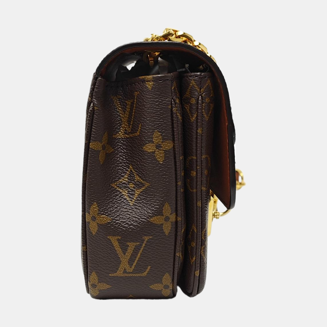 LOUIS VUITTON MARCEAU Brown Coated Canvas Monogram Single Shoulder Bag Crossbody Bag Gold Hardware-(SKU)-966263991