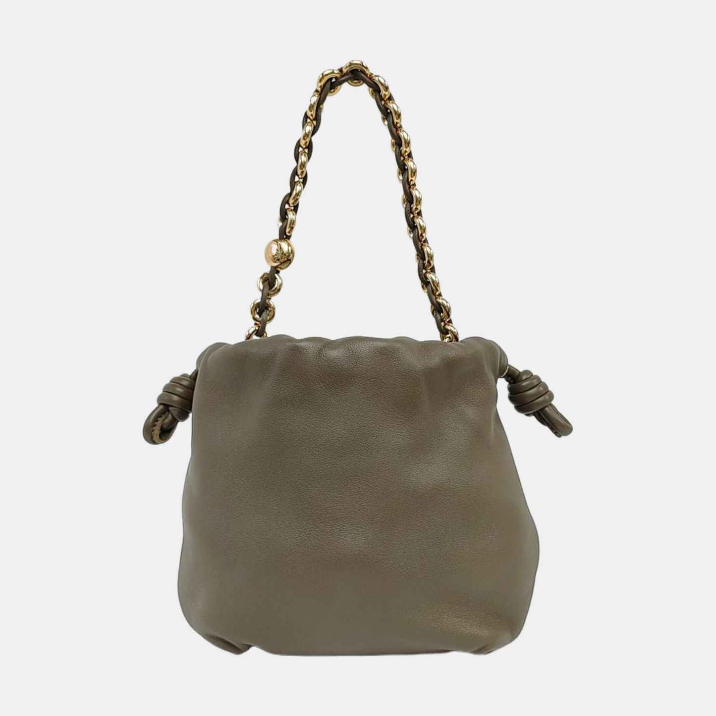 LOEWE Flamenco Green Lamb Skin Single Shoulder Bag Tote Bag Crossbody Bag Golden Hardware 2 Removable Straps-(SKU)-966786870