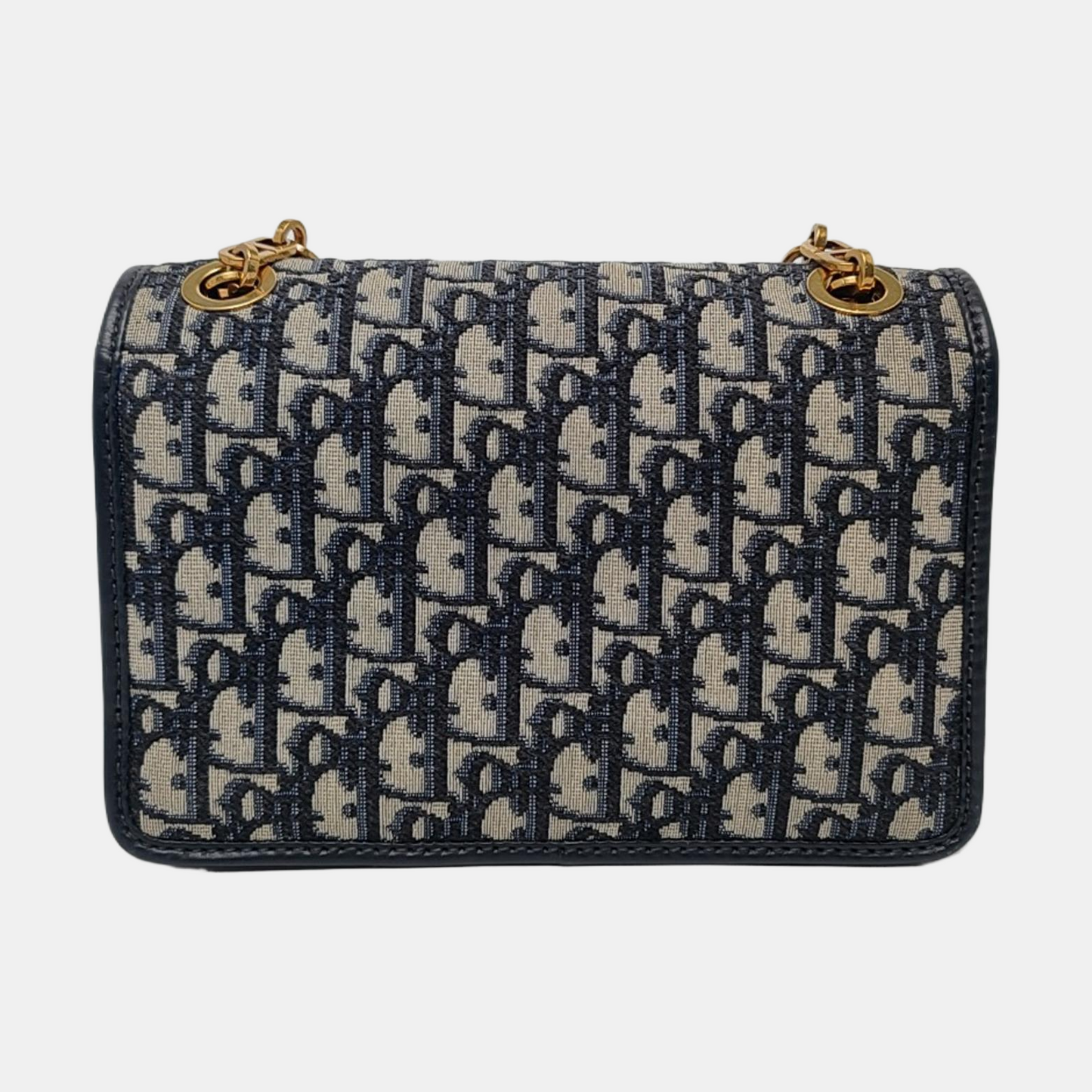 DIOR Dioraddict Blue Canvas Monogram Single Shoulder Bag and Crossbody with Gold Hardware-(SKU)-966513977