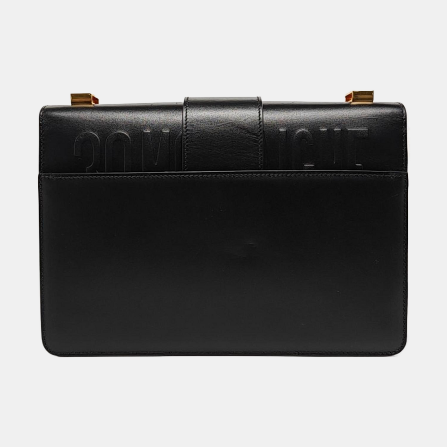 DIOR 30 Montaigne Black Leather Montaigne Bag Shoulder Bag Tote Bag Golden Hardware Removable Strap-(SKU)-966757024