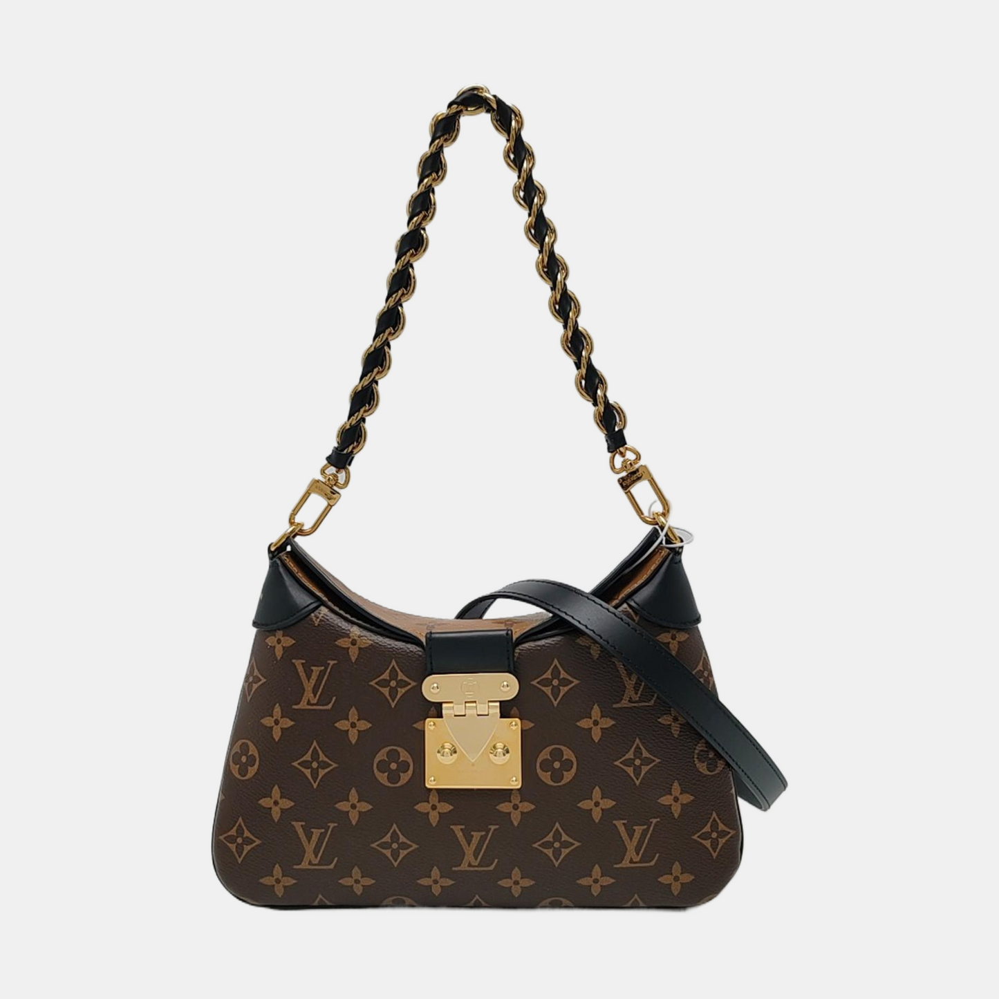 LOUIS VUITTON TWINNY Brown Coated Canvas Monogram Shoulder Bag with Detachable Strap-(SKU)-966609375