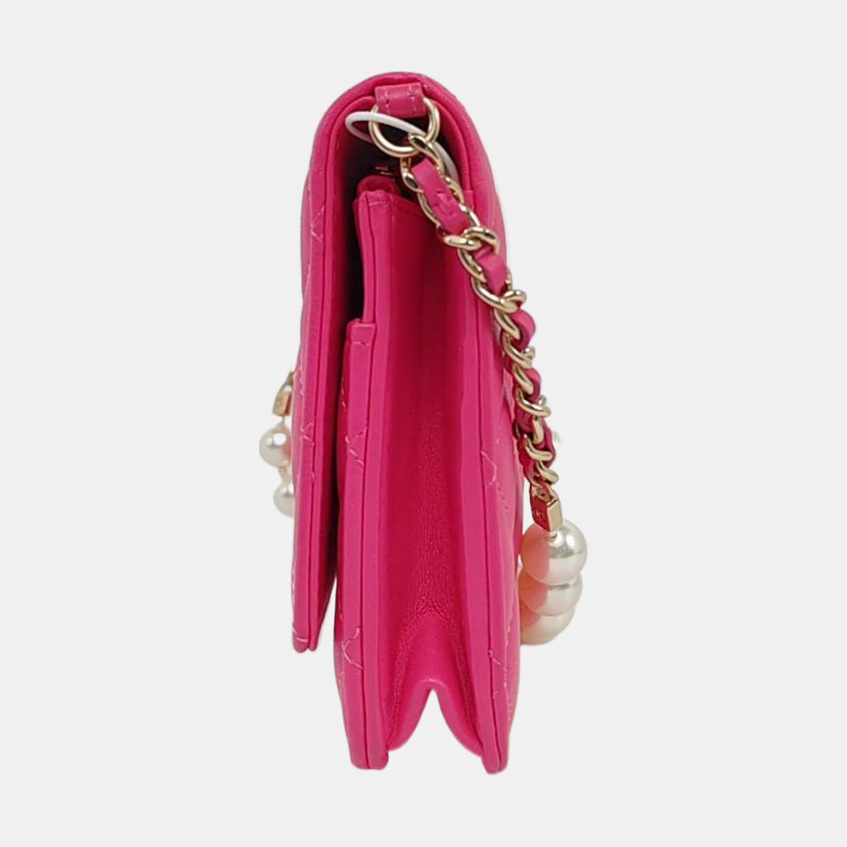 CHANEL WOC Pink Lamb Skin Quilted Single Shoulder Bag Crossbody Bag Golden Hardware-(SKU)-966775243