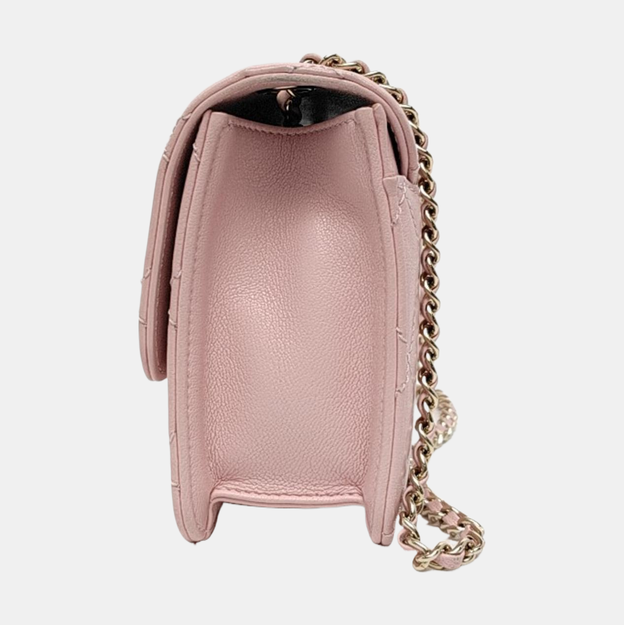 CHANEL BEAUTY LOCK Mini Pink Lamb Calfskin Quilted Crossbody Bag Gold Hardware 22 Clasp-(SKU)-964781570