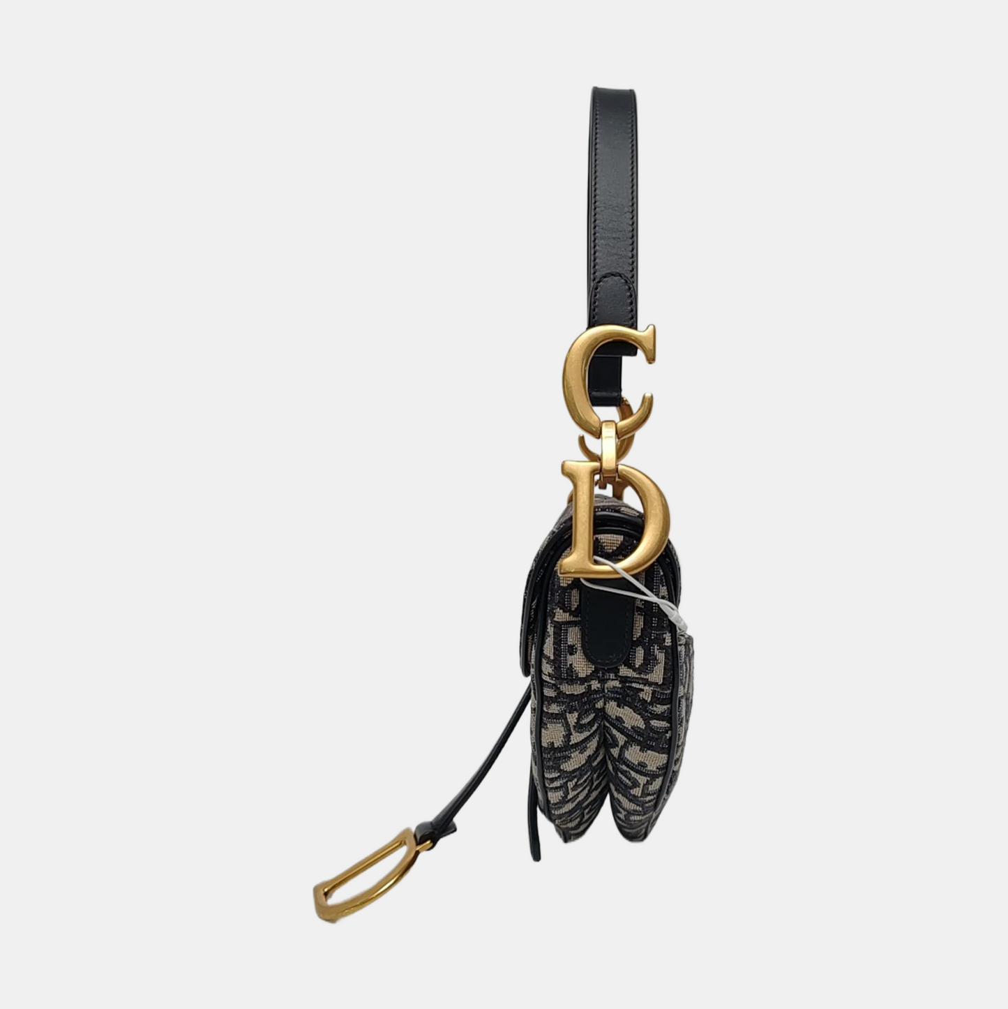 DIOR Saddle Small Size Blue Canvas Monogram Saddle Bag Single Shoulder Bag Golden Hardware-(SKU)-966733387