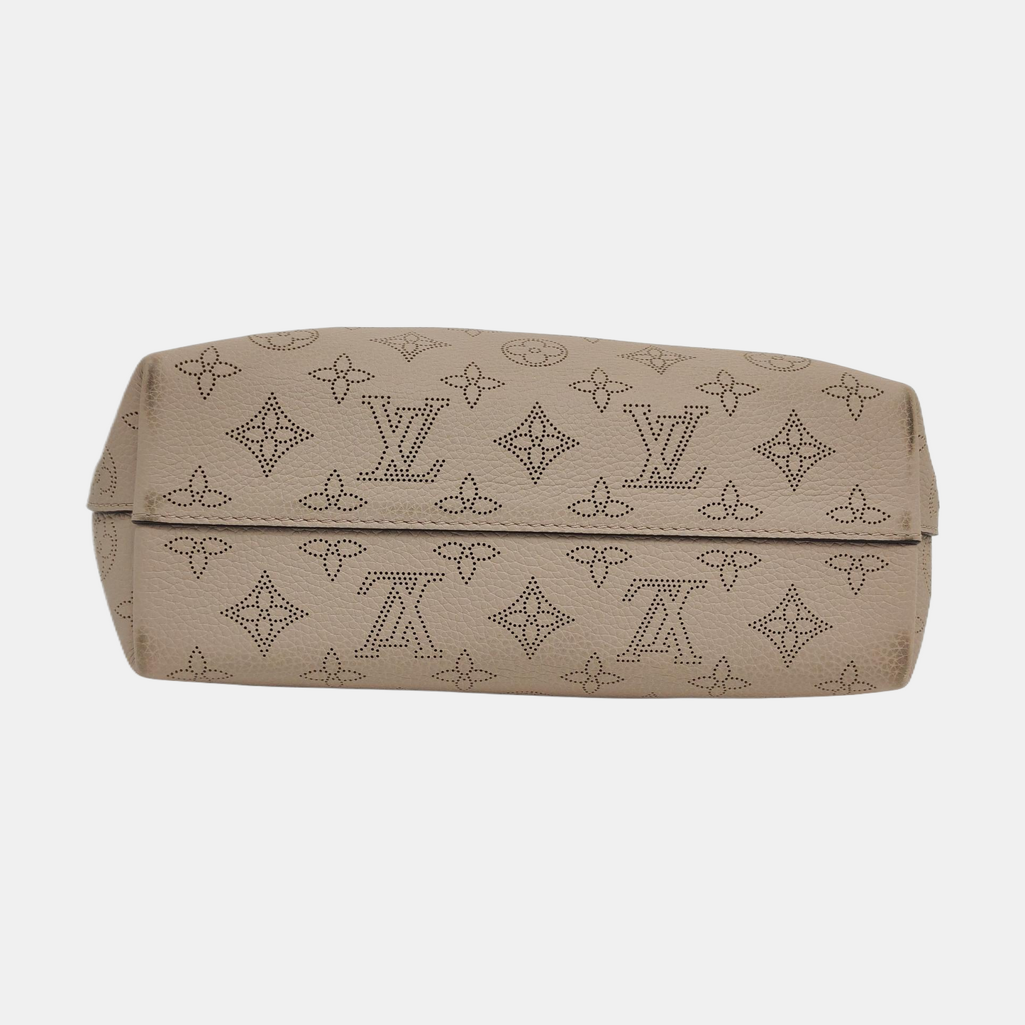 LOUIS VUITTON WHY KNOT Small size grey leather monogram perforated shoulder bag handbag crossbody bag with silver hardware and removable shoulder strap complete accessories-(SKU)-966742188