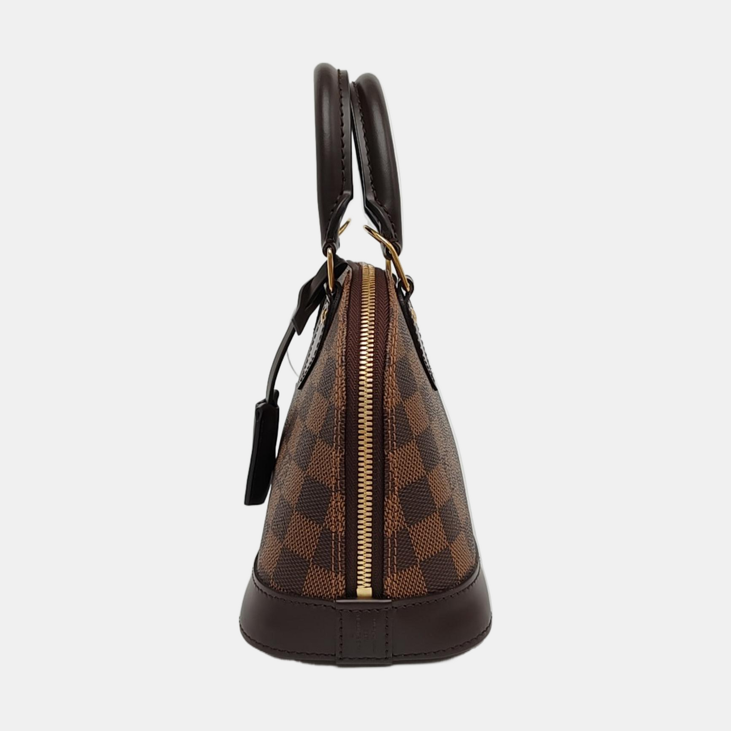 LOUIS VUITTON ALMA BB Brown Coated Canvas Monogram Checkerboard Shell Bag Shoulder Bag Crossbody Bag Golden Hardware Removable Strap-(SKU)-967078439