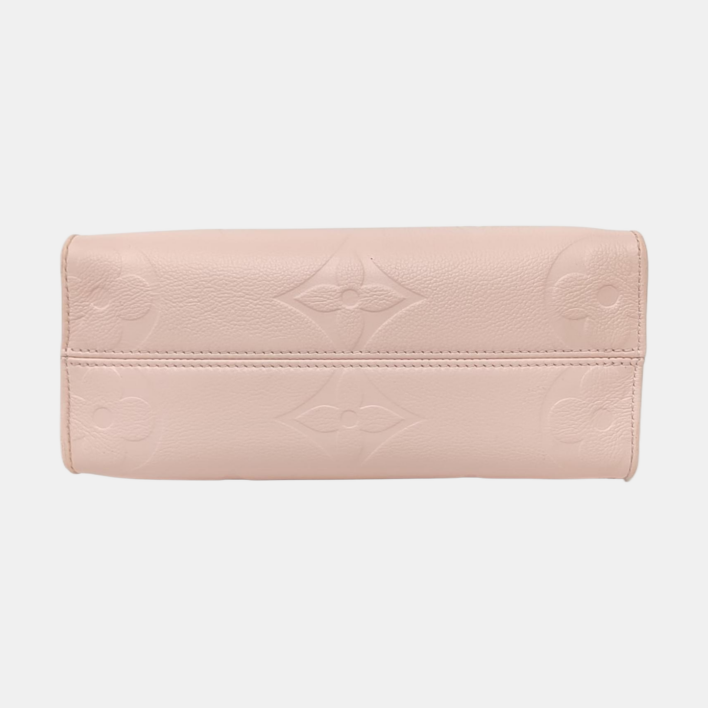 LOUIS VUITTON ONTHEGO Small Light Pink Calfskin Monogram Embossed Jungle Bag Single Shoulder Bag Handbag Detachable Strap-(SKU)-966381048