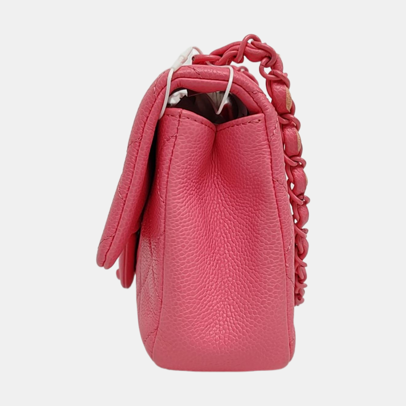 CHANEL CLASSIC FLAP Pink Quilted Calfskin Monogram Shoulder Bag, Handle Bag, Crossbody with Detachable Strap, Pink Hardware, 29 Clasps-(SKU)-966828940