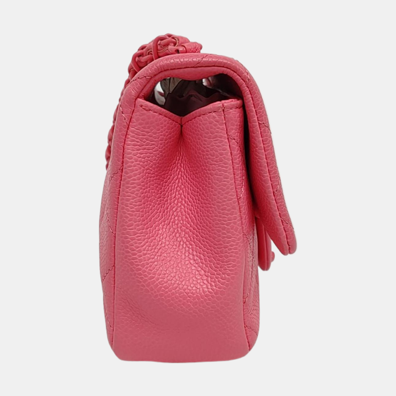 CHANEL CLASSIC FLAP Pink Quilted Calfskin Monogram Shoulder Bag, Handle Bag, Crossbody with Detachable Strap, Pink Hardware, 29 Clasps-(SKU)-966828940
