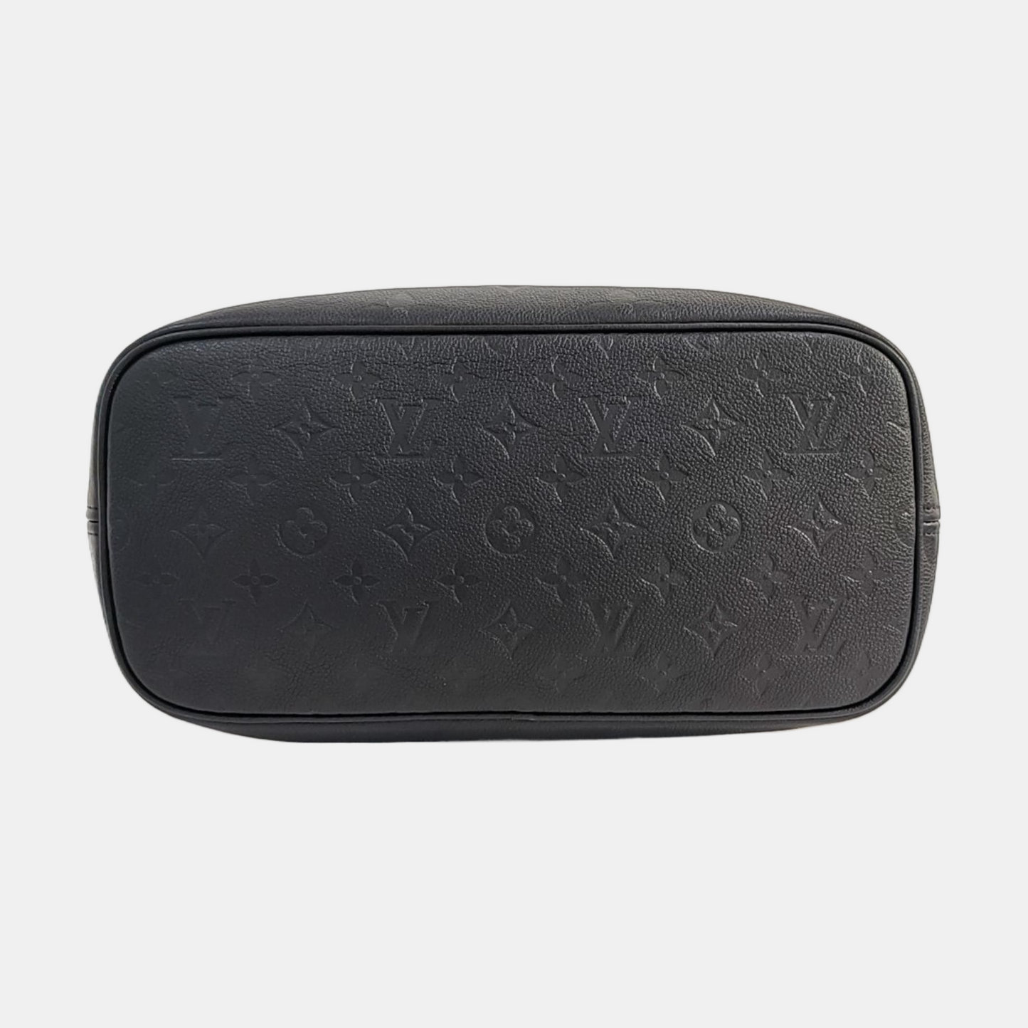 LOUIS VUITTON NEVERFULL Medium Black Calfskin Monogram Embossed Tote Bag Shoulder Bag Handbag Pockets-(SKU)-966842664