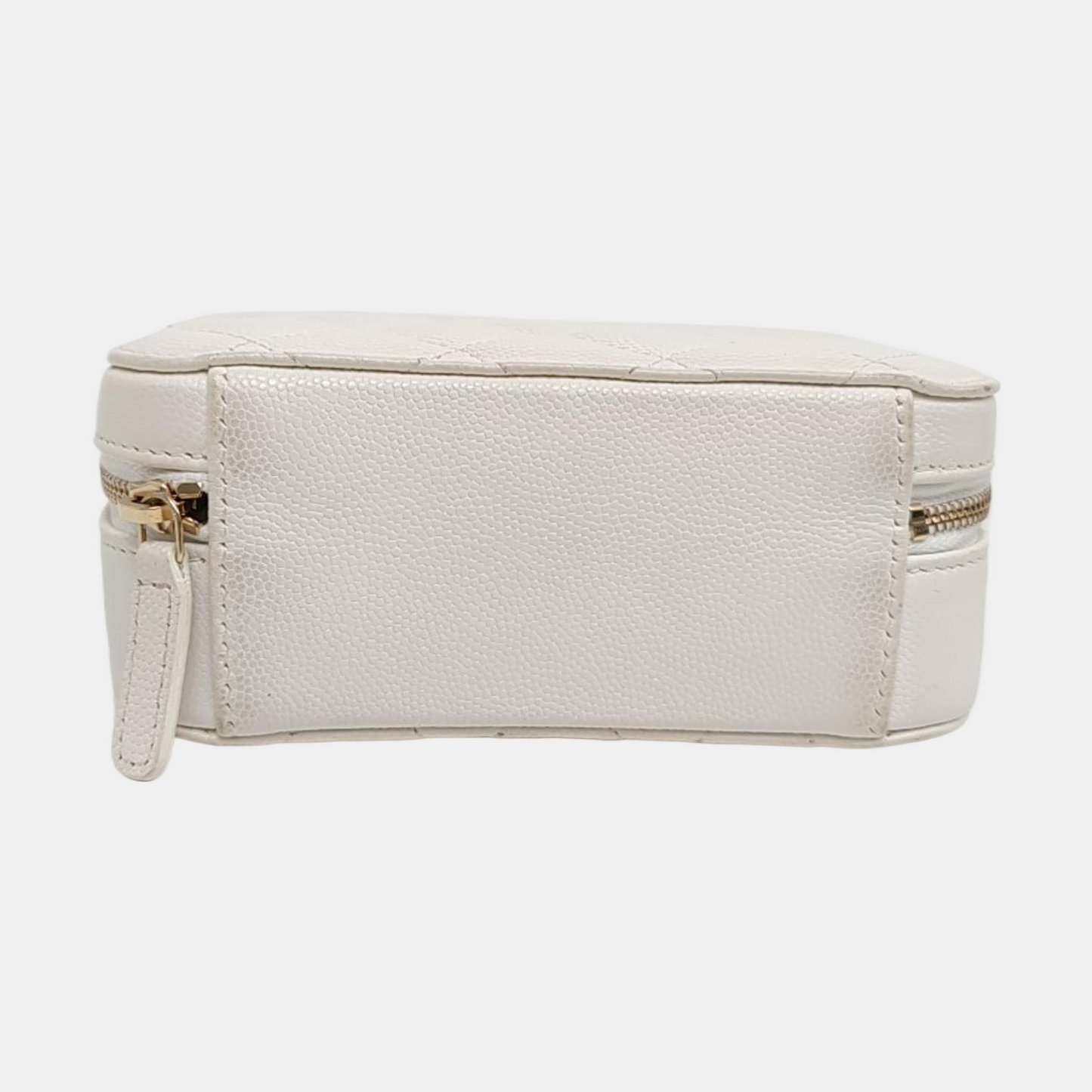 CHANEL SURPIQUE White Calfskin Quilted Monogram Crossbody Single Shoulder Bag with Gold Hardware-(SKU)-966839667