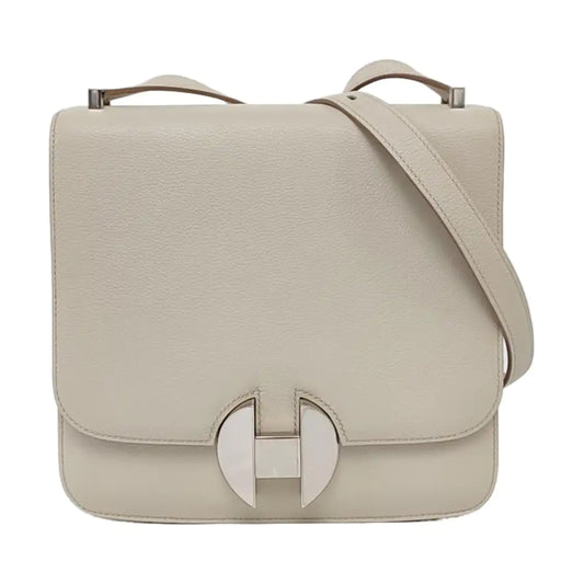 HERMÈS 2002 20 Cement Grey Evercolor Calfskin Crossbody Shoulder Bag with Silver Hardware, C-(SKU)-966838691