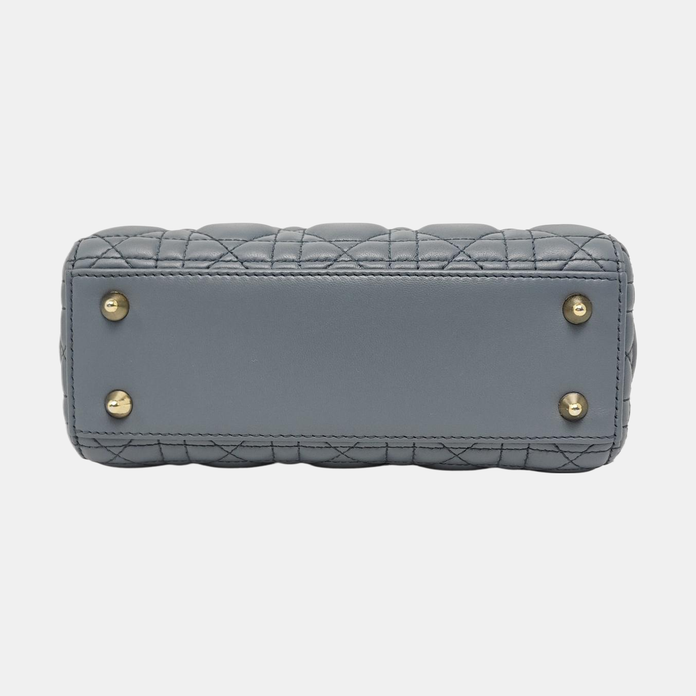 DIOR Lady Dior Small Light Blue Lamb Skin Quilted Diagonal Bag 4-Compartment Single Shoulder Bag Crossbody Handbag with Gold Hardware and Removable Shoulder Strap-(SKU)-967022715