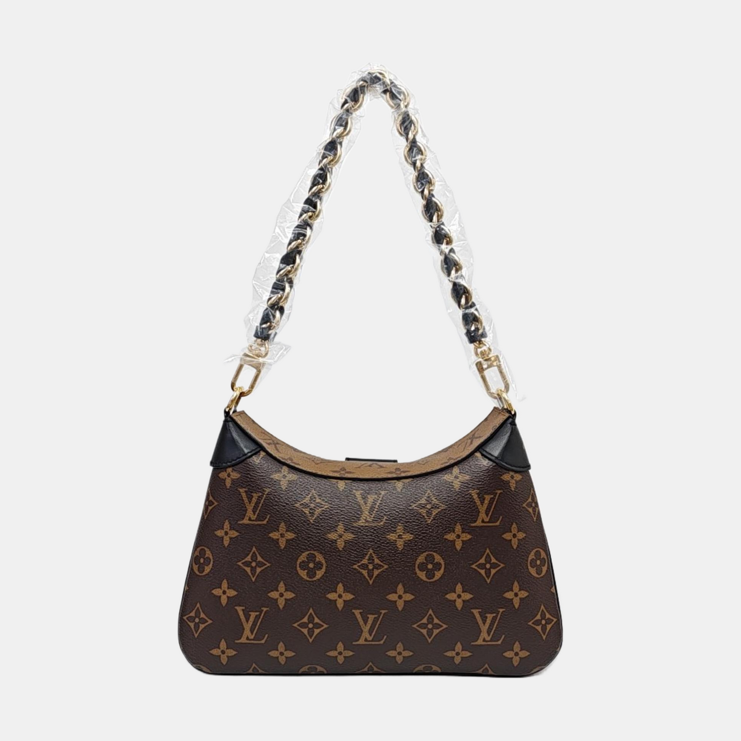 LOUIS VUITTON TWINNY Brown Coated Canvas Monogram Shoulder Bag, Crossbody, Handle Bag with Two Detachable Straps, Golden Hardware-(SKU)-967055617