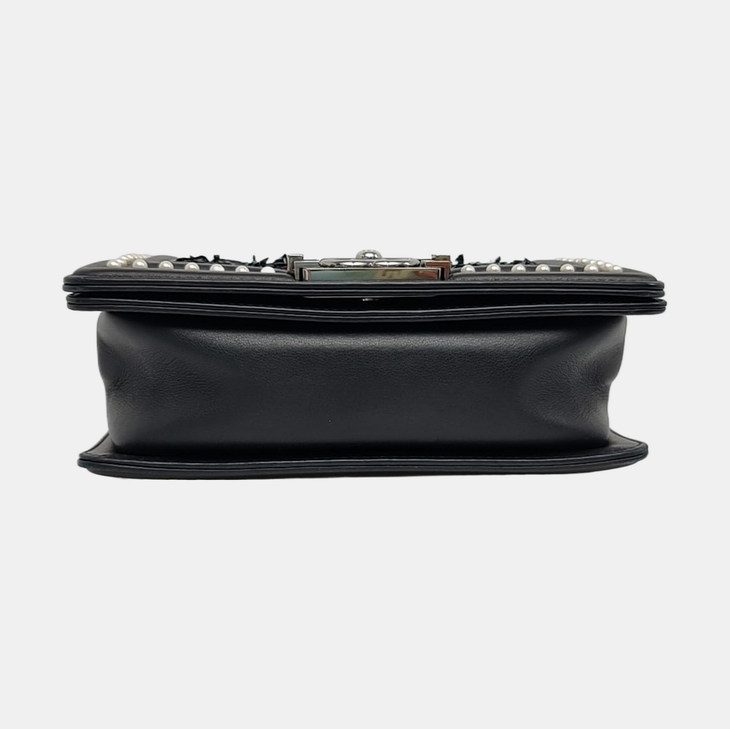 CHANEL BOY CHANEL Small Size Black Fabric Quilted Four Shoulder Bag, Crossbody Bag with Detachable Strap-(SKU)-967025259