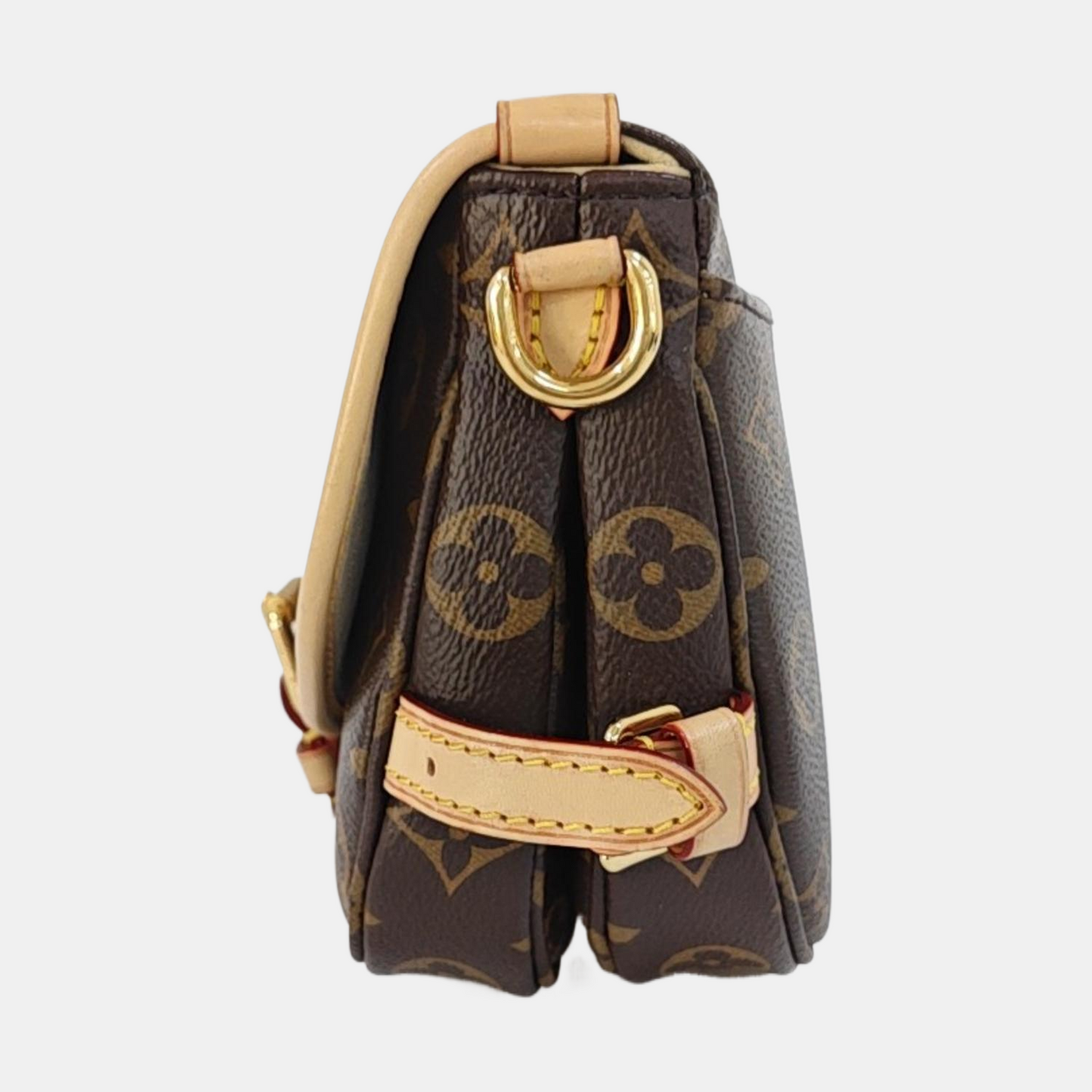 LOUIS VUITTON SAUMUR BB Brown Coated Canvas Monogram Shoulder Bag, Gold Hardware, Removable Shoulder Strap-(SKU)-967083690