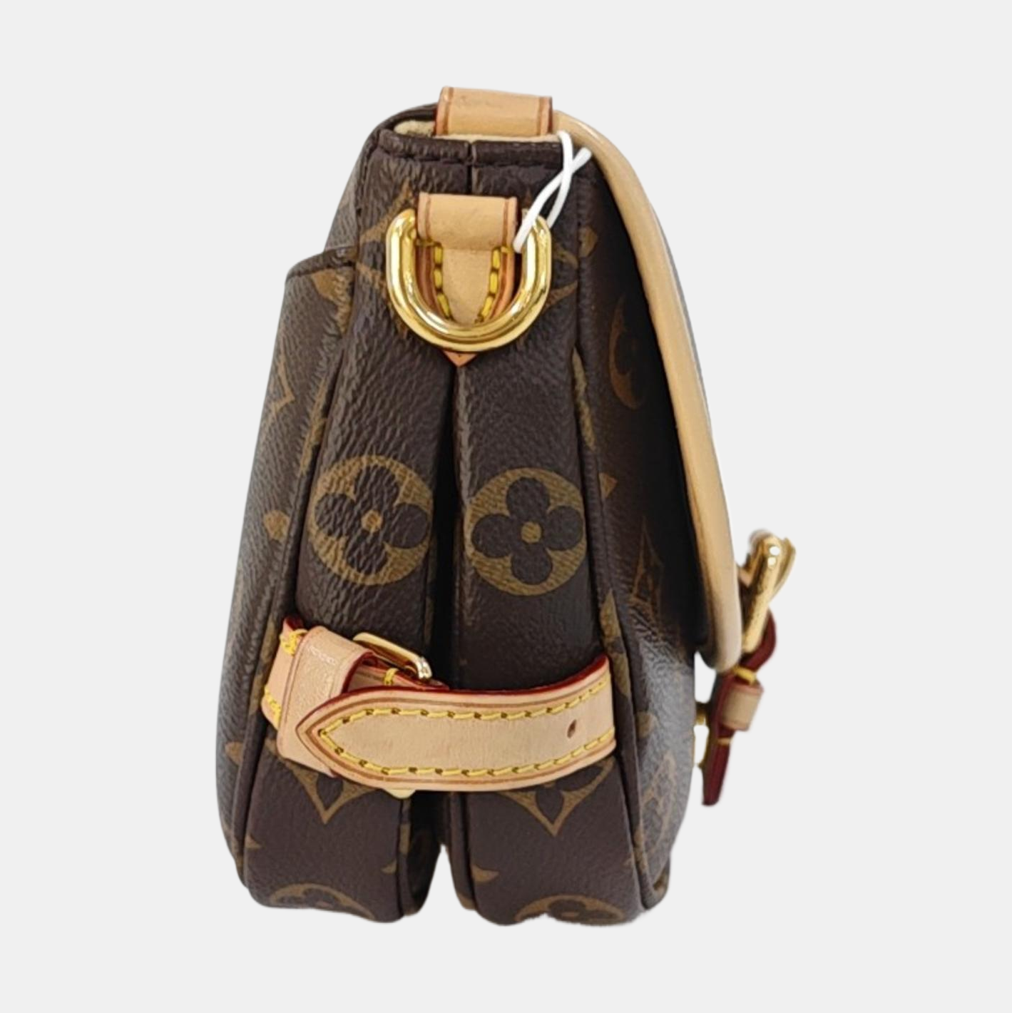 LOUIS VUITTON SAUMUR BB Brown Coated Canvas Monogram Shoulder Bag, Gold Hardware, Removable Shoulder Strap-(SKU)-967083690