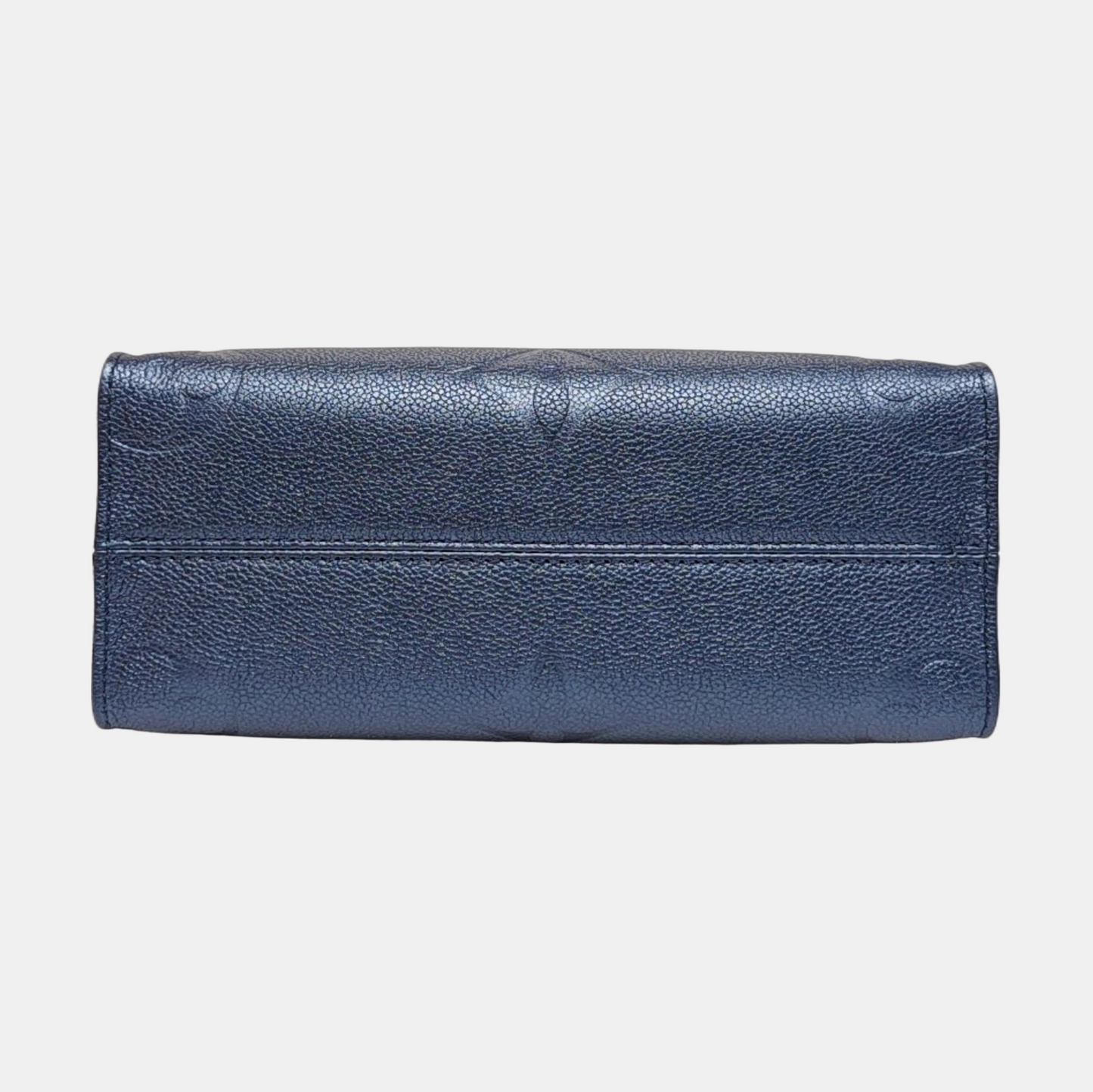 LOUIS VUITTON ONTHEGO Small size blue leather embossed jungle bag crossbody bag shoulder bag handbag with silver hardware and removable shoulder strap complete accessories-(SKU)-966998341