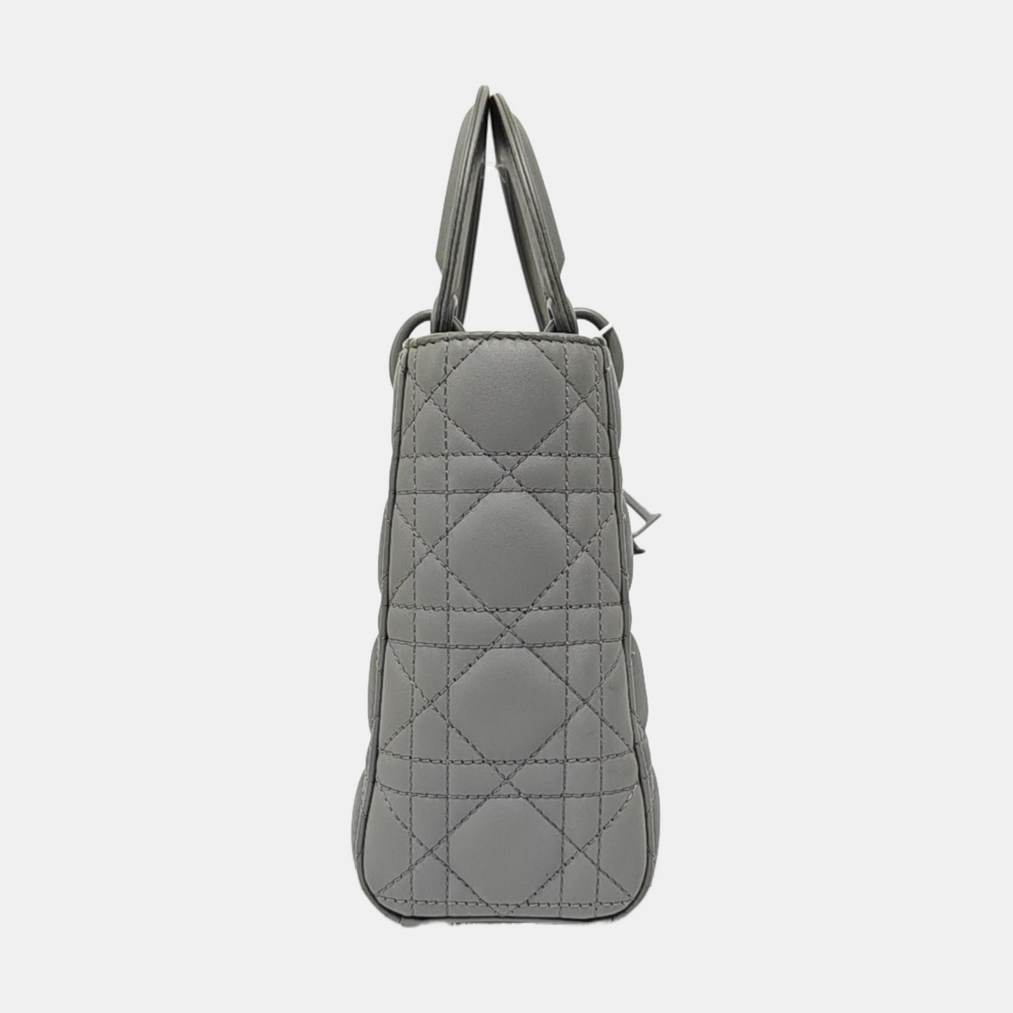 DIOR Lady Dior Small Size Grey Calfskin Quilted Cannage Four Shoulder Bag, Handbag, Crossbody Bag with Detachable Strap-(SKU)-966716801