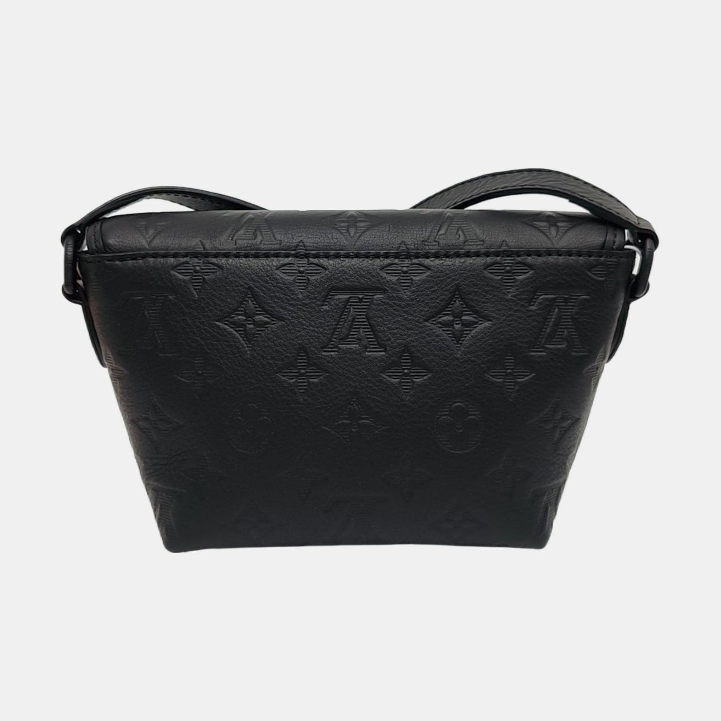 LOUIS VUITTON PULSE Mini Black Cowhide Monogram Embossed Shoulder Bag Crossbody Bag Black Hardware Complete Accessories-(SKU)-967194716