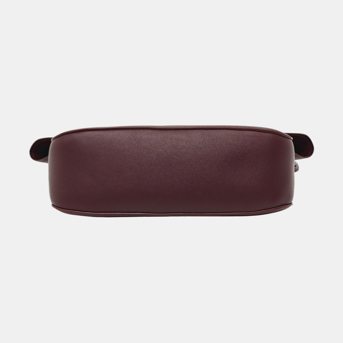 LOEWE Ola Medium Size Burgundy Calf Leather Single Shoulder Bag Golden Hardware Detachable Strap-(SKU)-967585188