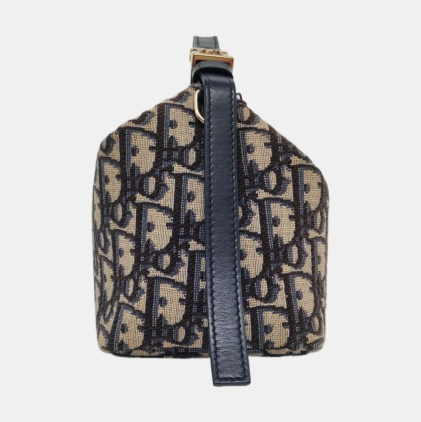 DIOR Diortravel Nomad Medium Gray Canvas Monogram Floral Jacquard Handbag Gold Hardware-(SKU)-967326935
