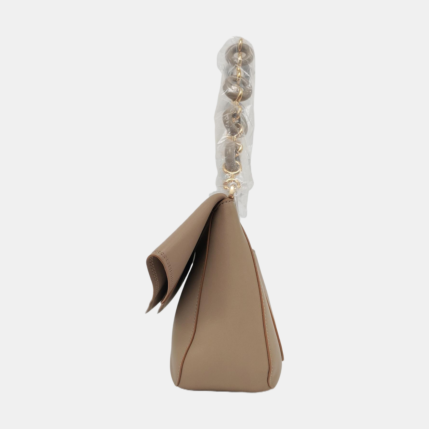 LOEWE Ola Medium Size Beige Calfskin Single Shoulder Bag Gold Hardware 2 Removable Straps-(SKU)-967585055