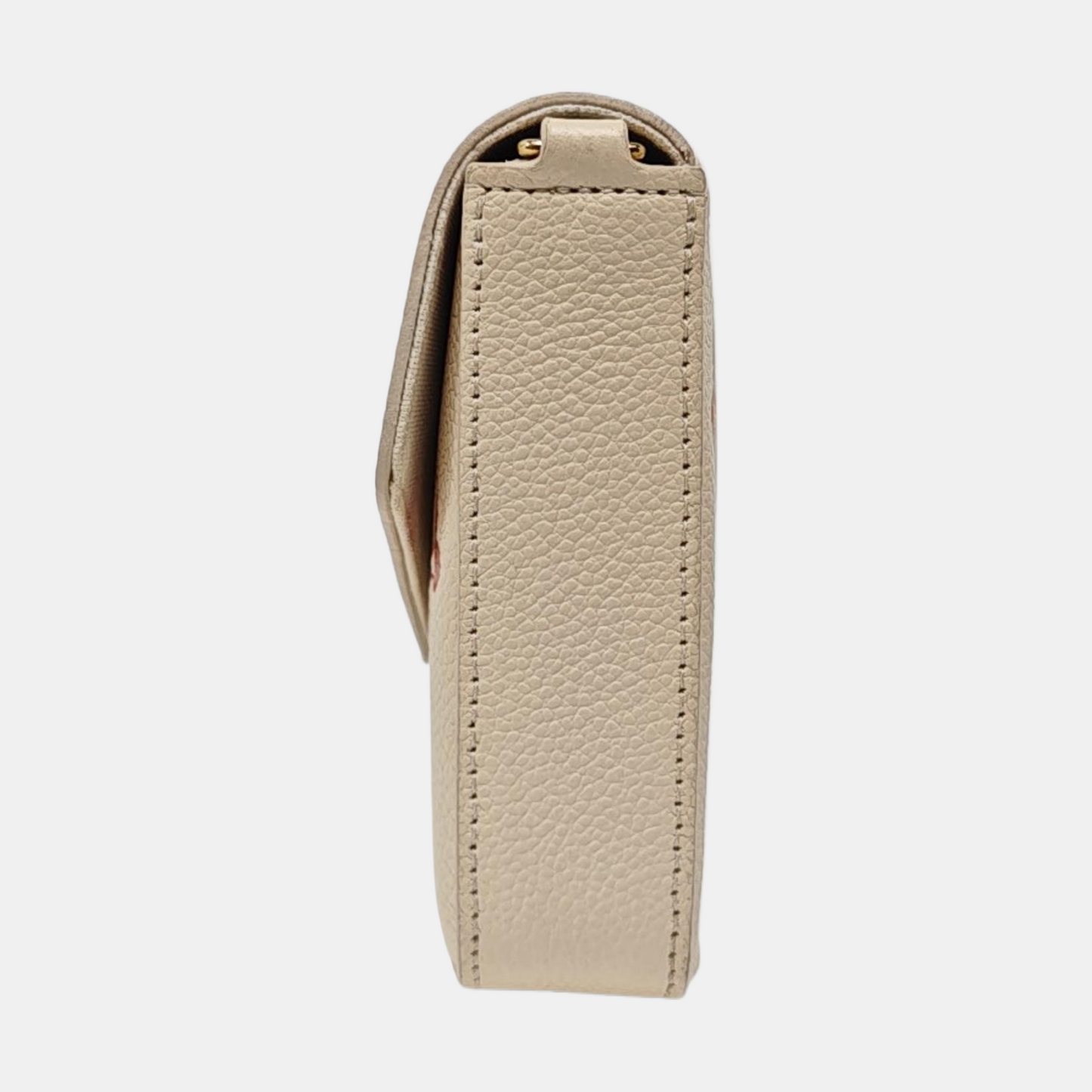 LOUIS VUITTON FÉLICIE Small White Leather Monogram Damier Ebene Crossbody Tote Shoulder Bag Golden Hardware Removable Shoulder Strap with Detachable Pocket-(SKU)-967515976