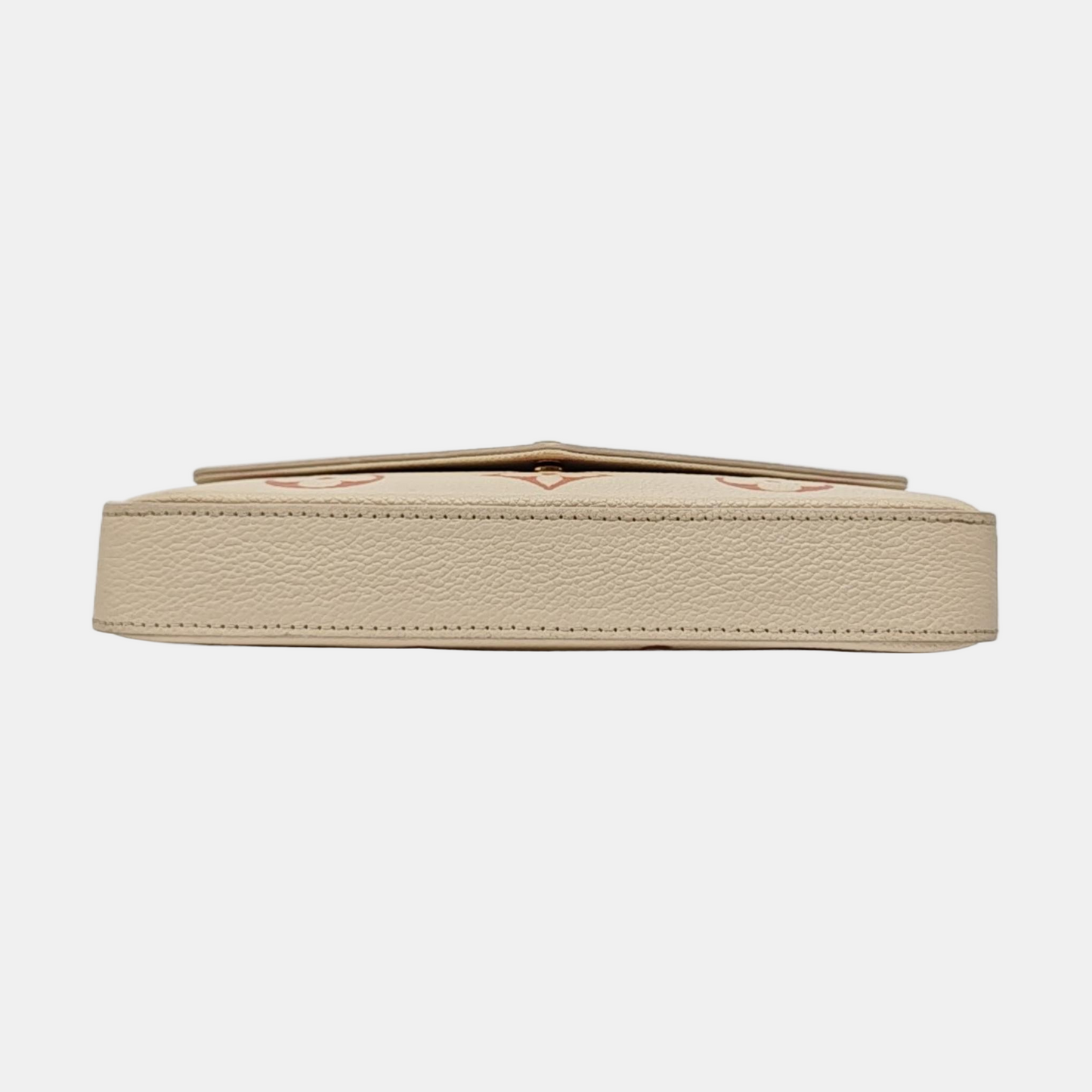 LOUIS VUITTON FÉLICIE Small White Leather Monogram Damier Ebene Crossbody Tote Shoulder Bag Golden Hardware Removable Shoulder Strap with Detachable Pocket-(SKU)-967515976