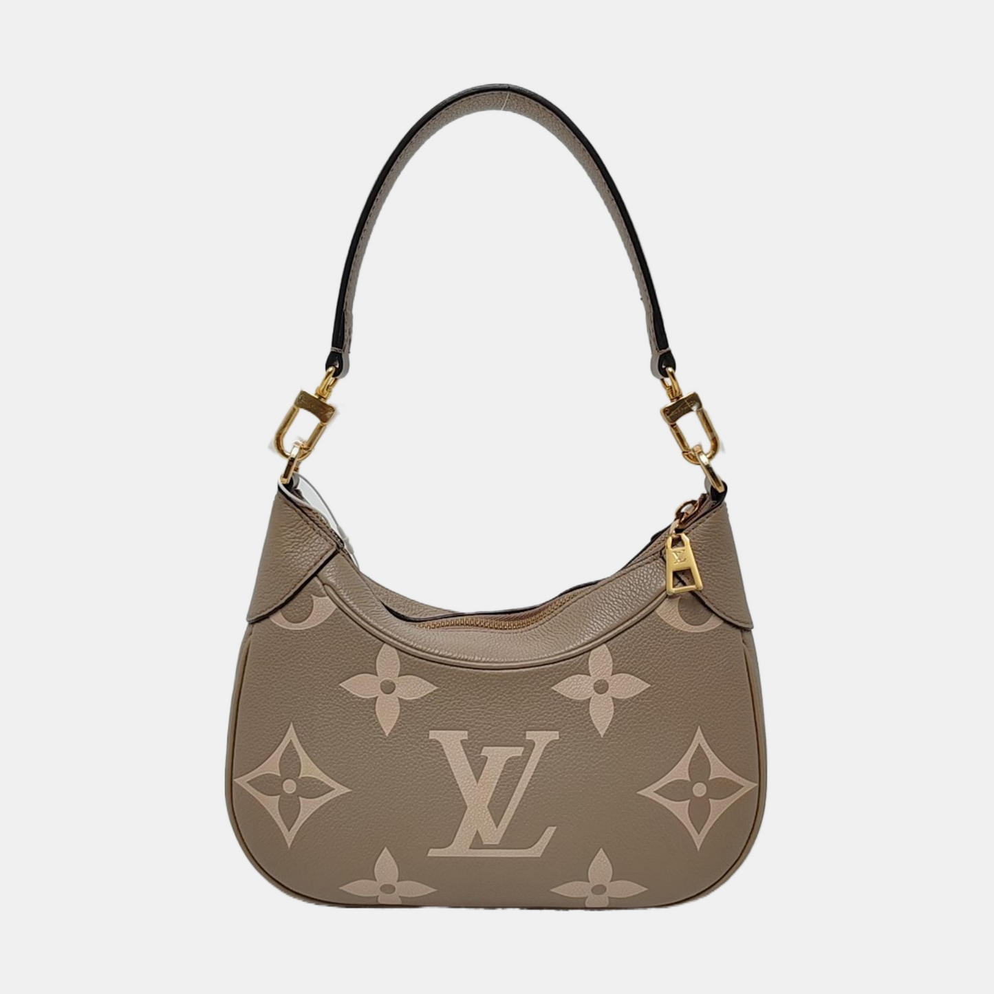 LOUIS VUITTON BAGATELLE Grey Calfskin Embossed Shoulder Bag Tote Bag Crossbody Bag Golden Hardware 2 Removable Straps-(SKU)-967680096