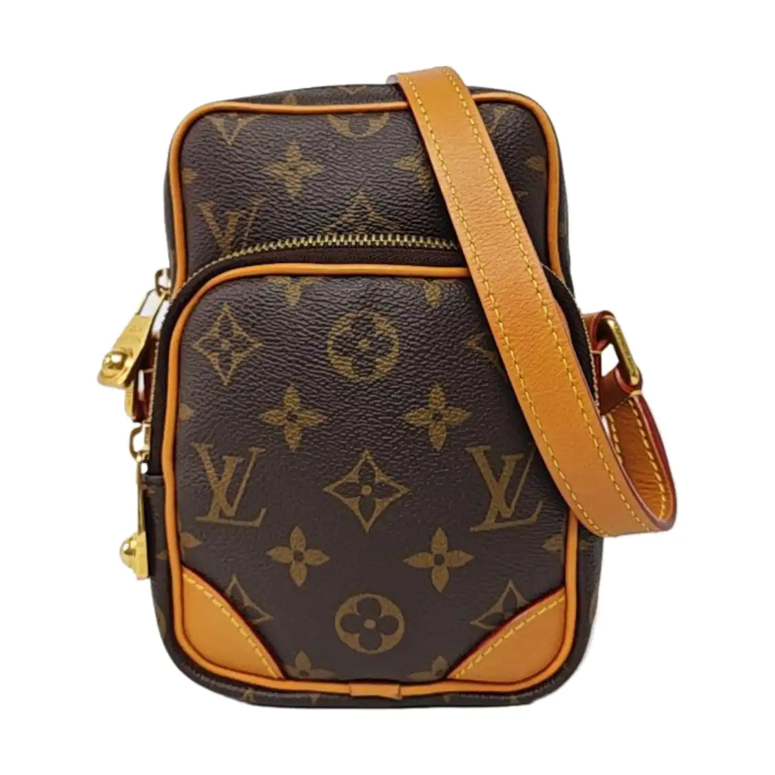 LOUIS VUITTON AMAZON Brown Coated Canvas Monogram Single Shoulder Bag Crossbody Bag with Gold Hardware-(SKU)-967684136