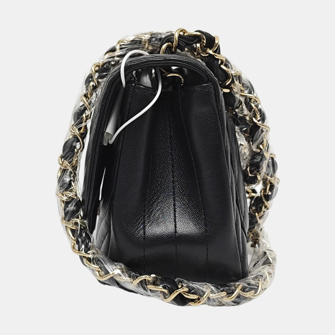 CHANEL CLASSIC FLAP Mini Black Lamb Skin Quilted V Quilted Shoulder Bag Crossbody Bag with Detachable Strap-(SKU)-967501749