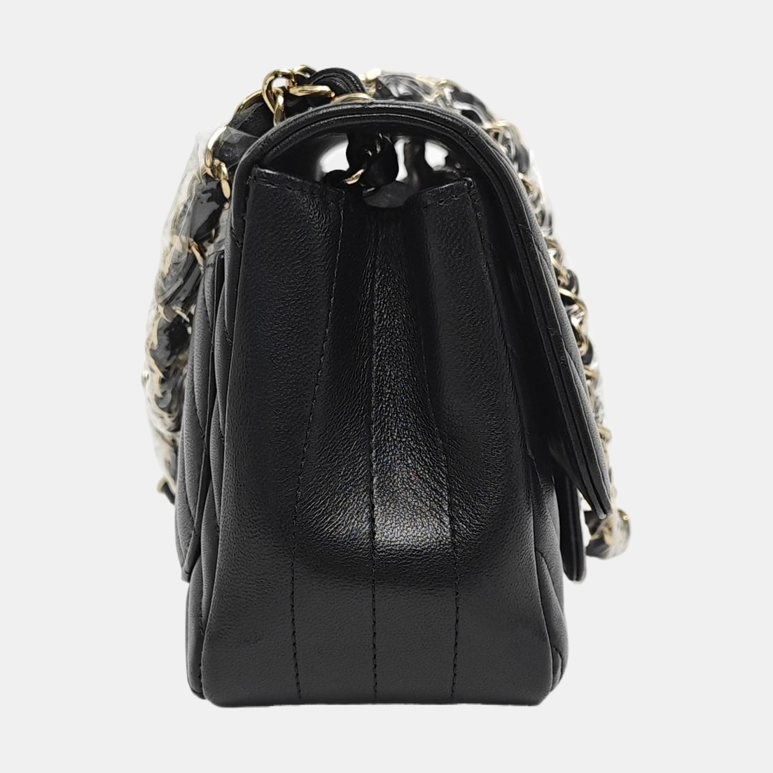 CHANEL CLASSIC FLAP Mini Black Lamb Skin Quilted V Quilted Shoulder Bag Crossbody Bag with Detachable Strap-(SKU)-967501749