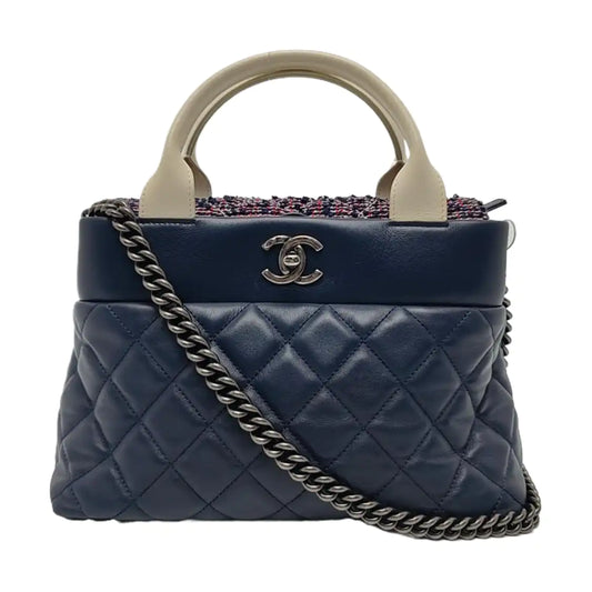 CHANEL PORTOBELLO Blue Calfskin Quilted Crossbody Shoulder Bag with Palladium Hardware, 22K-(SKU)-967668777