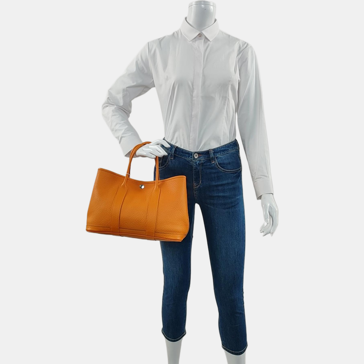 HERMÈS Garden Party 30 Mustard Yellow Negonda Calf Leather Tote Handbag Silver Hardware 🅁 Stamp-(SKU)-967595039
