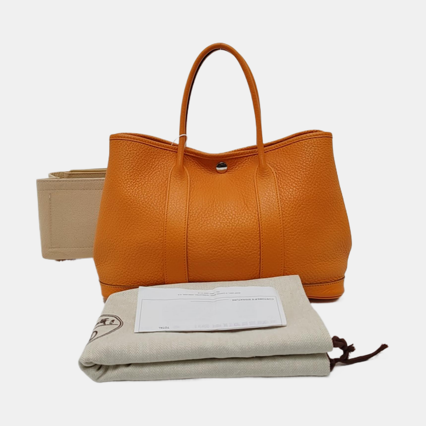 HERMÈS Garden Party 30 Mustard Yellow Negonda Calf Leather Tote Handbag Silver Hardware 🅁 Stamp-(SKU)-967595039