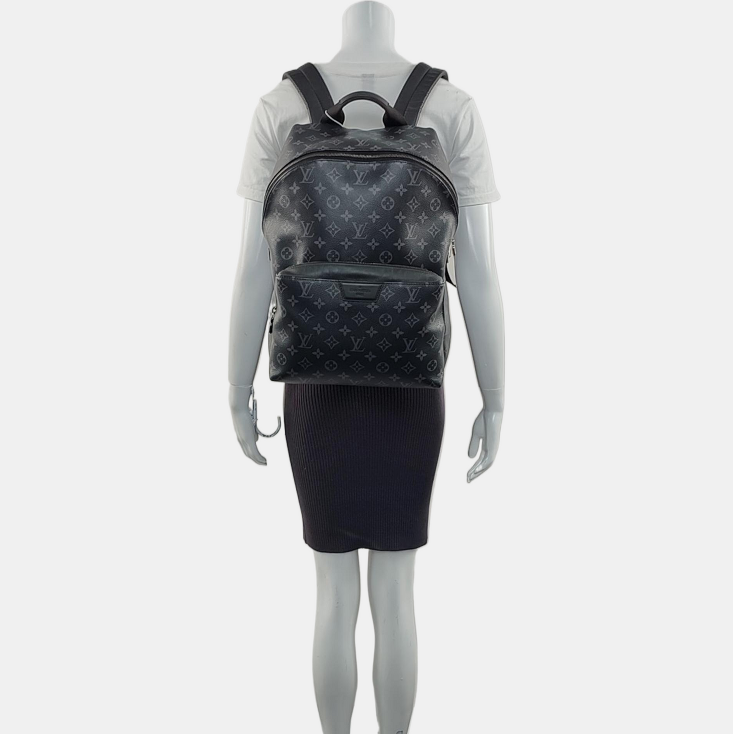 LOUIS VUITTON DISCOVERY Small Black Coated Canvas Monogram Black Samurai Backpack Tote Bag with Silver Hardware-(SKU)-967721864
